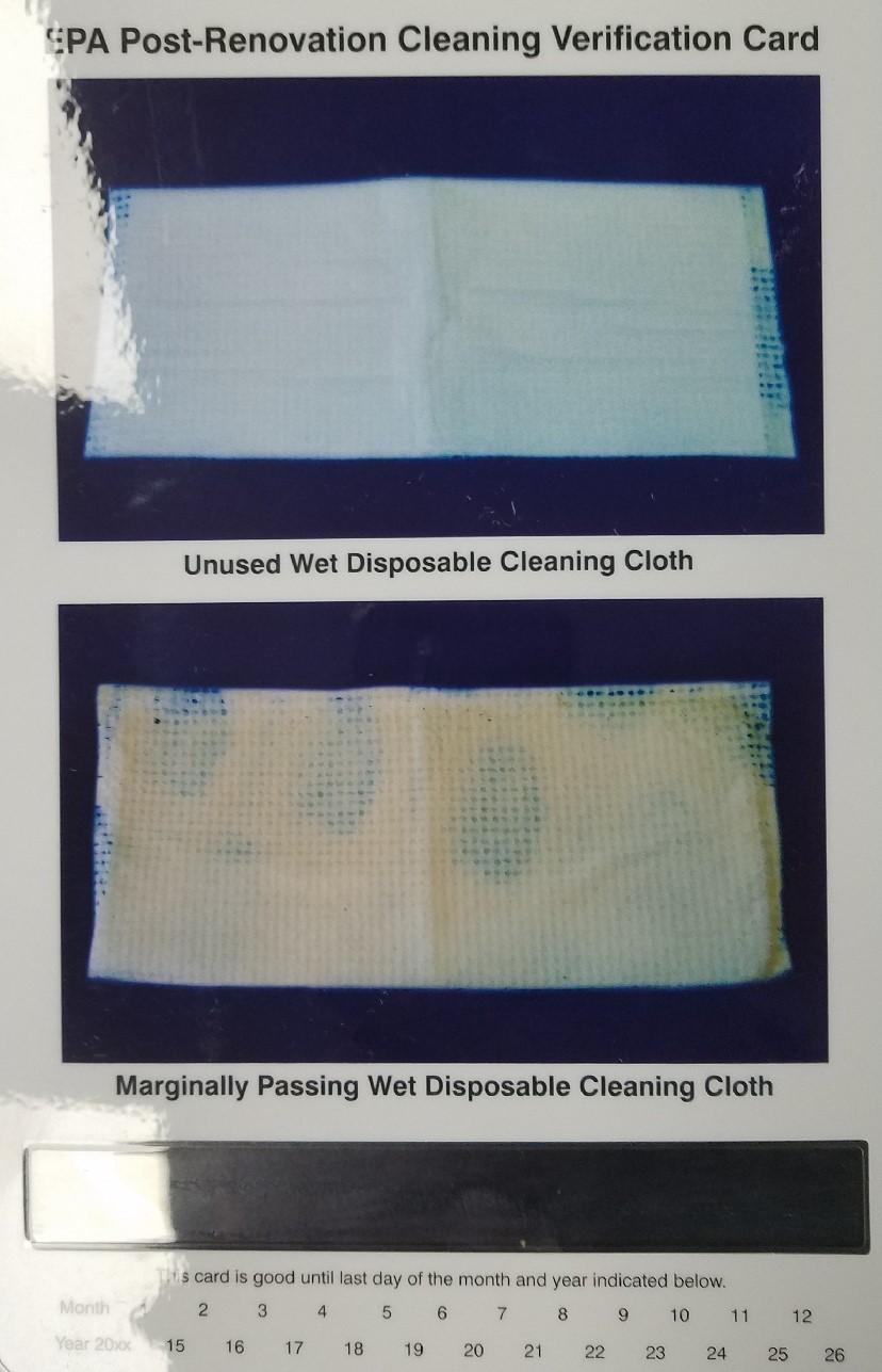 Cleaning Verification Card